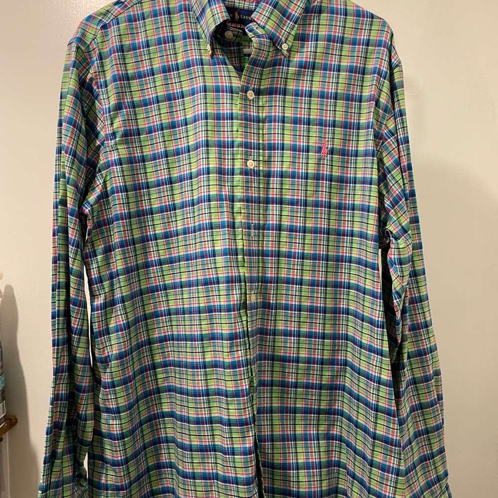 Ralph Lauren Mens plaid button up size Large